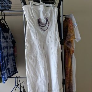 One piece white romper First Kiss jeans onese